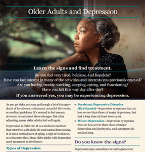 older adults and depression infographic